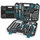 GoYwato Home Tool Kit 287PCs - Complete Essential Basic Maintenance Tool Set - Household General Hand Tools Kit for Men & Women with Pliers Set & Wrench Set & Socket & Portable Tool Box Storage Case