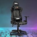 DROGO Multi-Purpose Ergonomic Gaming Chair with Adjustable Seat Height PU Leather Material 3D Armrest, Head & Lumbar Support Pillow Desk Chair | Home & Office Chair with Recline (Wrath Black)