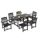 VEVOR 7 Pieces Outdoor Patio Dining Set Furniture Table and 6 Chairs Backyard