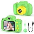 Kids Toys Camera Best Birthday Gift for 3-12 Years Old Boys Girls 2 inch 1080P FHD Digital Video Camera for Toddler 3 4 5 6 7 8 9 Year Old Girls with 32 GB (Green)