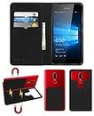 ACM Magic Magnetic 2 in 1 Leather Flip Case/Back Cover Compatible with Microsoft Lumia 650 Dual Sim Mobile Flap Royal Black