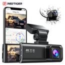 REDTIGER 4K Dash Cam Front and Rear Car DVR Dash Camera WiFi Video Recorder
