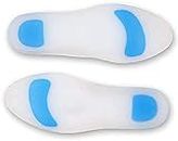 Tender Care Silicone Shoe Sole Inserts (Pair) Orthopedic Support for Walking Running and Fitness Foot Strain Relief Soft Comfortable Hypoallergenic Design For Men & Women (LARGE(7.5 - 8.5)), Blue