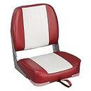 Leader Accessories Deluxe Folding Marine Boat Seat (White/Red)