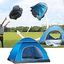 DHVAJ Polyester, Fiberglass, Aluminum, Fabric Tents For Camping, 2-3 Person Camping Tent, Dome Tent, Double-Layer Waterproof Family Tent For Hiking Backpacking | 213 X 152 X 111 Cm | Multicolor