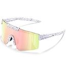 suoso Sportbrille-Sonnenbrille Herren-Damen-Fahrradbrille-Sunglasses men Polarisiert UV400 Damen Ski Sonnenbrille Schnelle Brille Rave Radfahren Fahrrad Angeln Pulverweiß