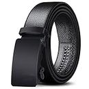 ZORO Men's Vegan Leather Belt for Men, Formal/Casual,Autolock,Black | Fit on up to 40 Inches Waist size (Black 51, 1)