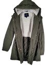American Eagle Outfitters Jacket Women's Small Olive Sherpa Drawstring Waist