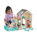 KidKraft Sweet Meadow Horse Stable Wooden Dolls House with Furniture and Horse Included, 2 Storey Play Set for Dolls and Toy Horses, Kids' Toys, 63534