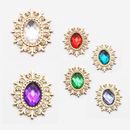 10Pcs Oval Rhinestone Buttons Crystal Hair Accessories Clothing Hand Sewing DIY