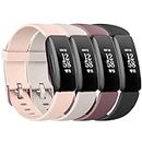 Vancle 4Pack für Fitbit Inspire 2 Armband Damen Herren,Silikon Sport Ersatzarmbänder Uhrenarmband für Fitbit Inspire 2(Schwarz/Starlight/Violett/Rosa)