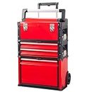 BIG RED TRJF-C305ABD-1 Garage Workshop Organizer: Portable Steel and Plastic Stackable Rolling Upright Trolley Tool Box