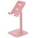Cell Phone Stand Height Angle Adjustable Urmust Phone Stand for Desk Phone Holder for Office Compatible for iPhone 12, 12 Pro, 12 Pro Max, iPhone 11 Pro Xs Max Xr X 8 7 6 6s Plus 5 5s 5c(Rose Gold)