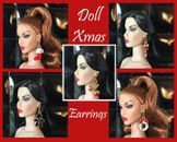 Doll Christmas Earrings-Barbie earrings jewelry-FR Integrity Xmas Earrings