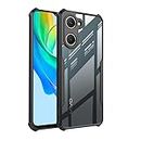 Colorcase Ultra Thin Shock Proof 4 Sides Protection Clear Transparent Back Cover Case with Black Border for Vivo Y18 -(Transparent/Black)
