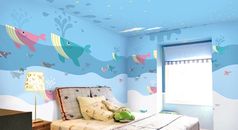Caricature 3D requin océan 46 papier peint mur photo famille papier peint peinture murale