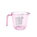 discountstore145 Clear Plastic Measuring Cups Transparent Containers Sturdy Kitchen and Baking Accessories with Accurate Measurements Pink 600ml