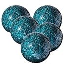 Whole HOUSEWARES | Decorative Balls for Centerpiece Bowls | Set of 5 | Glass Mosaic Sphere | Diameter 3" | Home/Garden/Kitchen/Living Room Decor | Decorative Balls for Bowls (Turquoise)
