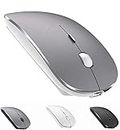 ZERU Bluetooth Mouse Rechargeable Wireless Mouse for MacBook Pro,Bluetooth Wireless Mouse for Laptop PC Computer (Gray＋White)