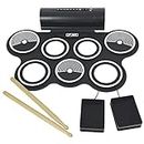 3rd Avenue Electronic Drum Kit Portable Roll Up Drum Set with Built-in Speakers, 7 Pads, Foot Pedals and Drum Sticks
