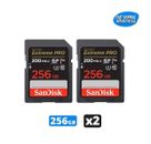 Tarjeta de memoria Sandisk Extreme Pro SD de 256 GB para cámara/cámaras de trail/computadoras paquete de 2