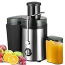 Juicers Whole Fruit and Vegetable, Juicer Machines, 600W Electric Juicer Machines with Wide Mouth, Juice Extractor with 2 Speed Control for Easy Cleaning
