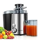 Juicer Machines, FOHERE New Generation Juicer Machines Vegetable and Fruit Easy to Clean, Compact Centrifugal Juicer Extractor with 3" Wide Mouth and Anti-Drip, Dual Speeds, Recipe & Brush, 400W