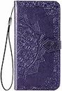 BANDKIT Wallet Case for iPhone 14/14 Plus/14 Pro/14 Pro Max, Pu Leather Flip Folio Protective with Slots Magnetic Credit Card Holder, 360 Full Body Coverage (Color : Purple, Size : 14 Plus 6.7'')