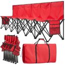 Arlmont & Co. Kalel Folding Camping Bench Metal in Red | Wayfair 54D75B2364AF43B9A6F93E140E9488FB