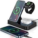 DGBAY 3in1 Foldable Fast Wireless Charging Station Set for iPhone 15/14/13/12/11 Pro, Max, Mini, Plus, Xs/Xr/X, Watch Ultra/SE, Series 9/8/7/6/5/4 & Heaphone