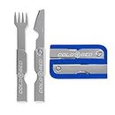 Forkanife Sport, Credit card EDC pocket knife and flatware, Ultra-thin Camping Utensils with Clip, Stainless Steel with Aluminum clip, 3.27 x 2.09-inch Case - Cold4ged