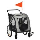 PawHut 2-in-1 Hundefahrrad Anhänger Kinderwagen Universal Radreflektor Flagge, Überholung