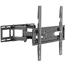 WALI TV Wall Mount for Most 32-70 inch Flat Curved TV, Full Motion Articulating Arm TV Bracket for LED, LCD, OLED Screen TVs up to 88lbs, VESA 400x400mm (FTM-2), Black