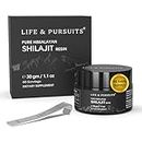 Life & Pursuits Pure Himalayan Shilajit Resin, 30 gm | Rich in Fulvic Acid, Trace Minerals | Dietary Supplement for Men and Women | Natural Golden Grade | 60 Days Supply