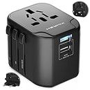 HEYMIX Universal Travel Adapter USB, International Power Adapters Travel Plug, All in One European,UK,USA,Bali,India to Australia World Travel Wall Charger Converter with Dual USB for Phones & Laptops