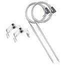 Stanbroil Thermometer Probe with Clips, Set of 2 Waterproof Meat Probe Replacement for Maverick ET-732/733 and Ivation IVA-WLTHERM IVAWT738