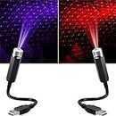 2Pcs USB Durable Mini Star Projection Light,LED Car Roof Star Night Light Projector,Portable Atmosphere Decorations Lamp,Plug and Play,Can Adjust The Light Effect,for Bedroom,Car,Party,Ceiling.