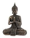 F&G Supplies Buda místico tailandés de bronce fundido en frío de 19 cm en posición de loto, un hermoso adorno tranquilo de 19 cm de alto