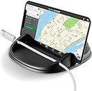 Car Phone Holder, Car Phone Mount Cradle Silicone Phone Car Dashboard Car Pad Mat Various Dashboards, Anti-Slip Desk Phone Stand Compatible with iPhone, Samsung, Android Smartphones, GPS(Black 2)
