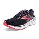 Brooks Women's Adrenaline GTS 22 Supportive Running Shoe, Black/Purple/Coral, 10