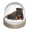 Advanta Group Black Pug Dogs with Red Rose Photo Snow Globe Waterball