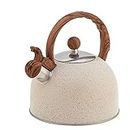 ASADFDAA Théières Teapot Stove Top Whistle Teapot Stove Stainless Steel Teapot Whistle Pot Wood Grain Kettle