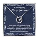 A Truly Amazing Horse Trainer Appreciation Gift, Horse Trainer Gift, Gift for Horse Trainer Necklace, Horse Necklace, Horse Lover On Birthday, Christmas,Woman Necklace with Card, 14k White Gold Necklace (Standard Box, Amazing Horse Traine)