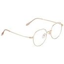 Roshfort Round Blue Light Blocking Glasses Hipster Metal Frame Women Eyeglasses She Young (Golden)