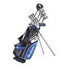 MacGregor Golf Mens DCT3000 Premium Graphite Irons Graphite Woods Golf Club & Stand Bag Package Set, Mens Right Hand, Black/Blue