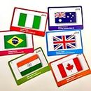 World Countries Flashcards | World Country Flags Flash Cards for Kids - 50 Country, Continent, Capital, Population Country Flag, Economy, Languages, Currency Flashcards