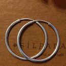 Silpada RARE 1” W0331 Sterling Silver Seemless Closure Hoop Earrings HTF