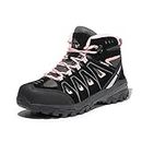 NORTIV 8 Women's Waterproof Hiking Boots Outdoor Trekking Camping Trail Hiking Boots,Size 9,Black Pink,SNHB211W