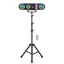 Telbum DJ Lights with Stand, 5 in 1 Party Bar Light Set with Rotating Ball, Strobe, UV, Colorful LED Par Light and Pattern Lights, Sound Activated DJ Lighting System for Disco Stage Gig Band Wedding