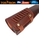 Tourbon Real Leather Ammo Sleeve Cartridge Bullets Holder Rifle Buttstock Cover